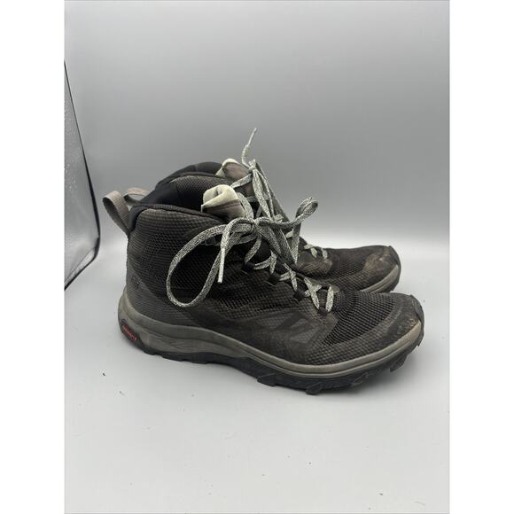 Salomon OUTline MID Gore-Tex Women's 8.5 US Black Gray Boots Hiking - Picture 1 of 7